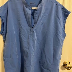 Figs Rafaela Scrub Top in Ceil Blue XL